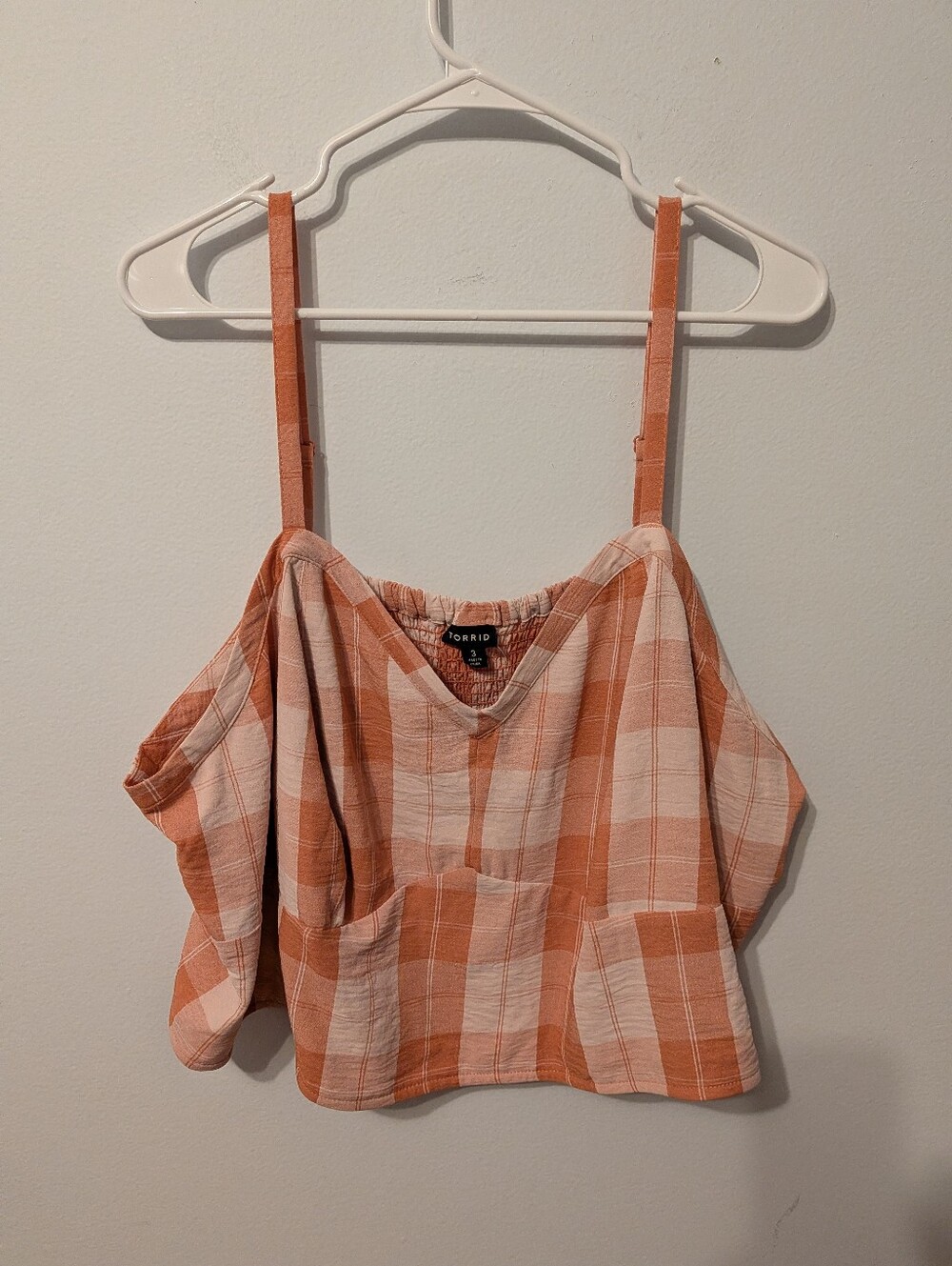NWT Torrid Pink Plaid Seersucker Sleeveless Bralette Crop Top Size 3X